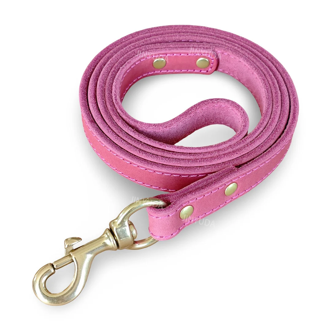 Pet Rope Dog Leash Genuine Full-grain Leather Brass — image 13