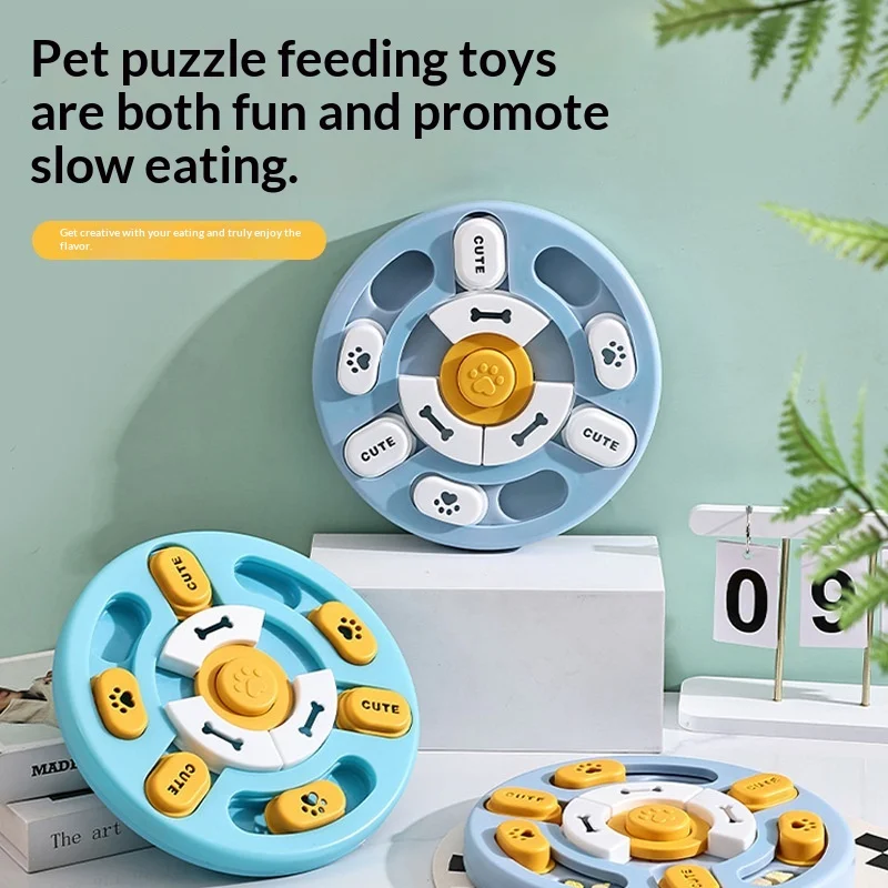 Pet Round Sounding Puzzle Toy In Blue And Yellow, Durable For Biting Teething Training — image 4