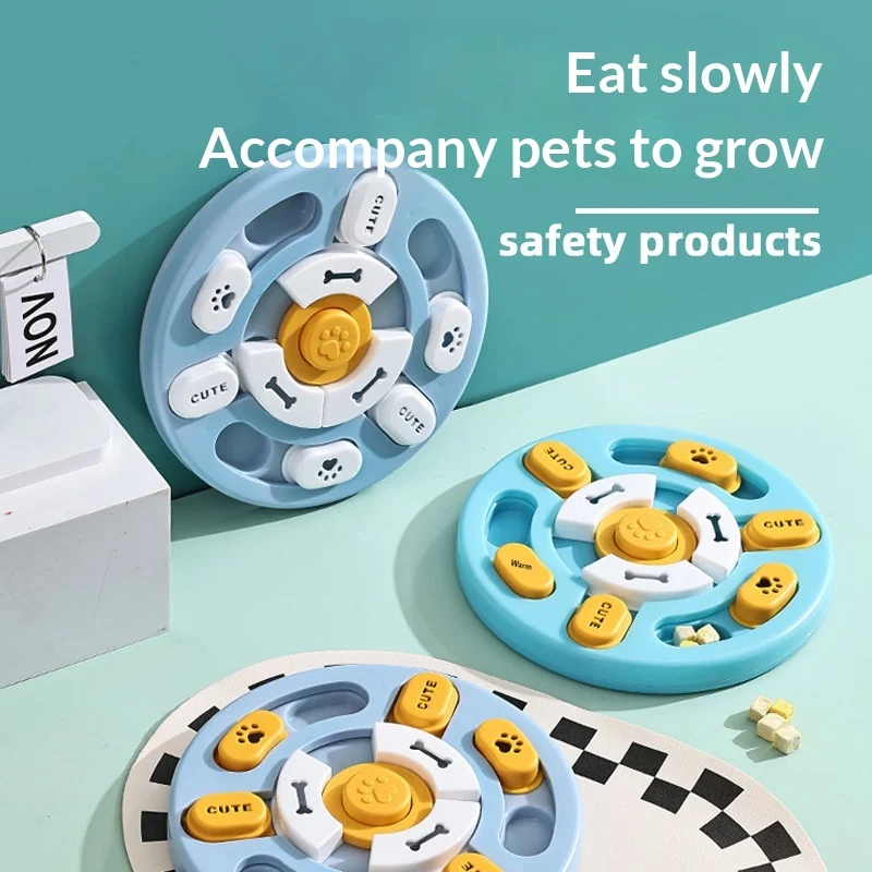 Pet Round Sounding Puzzle Toy In Blue And Yellow, Durable For Biting Teething Training — image 2