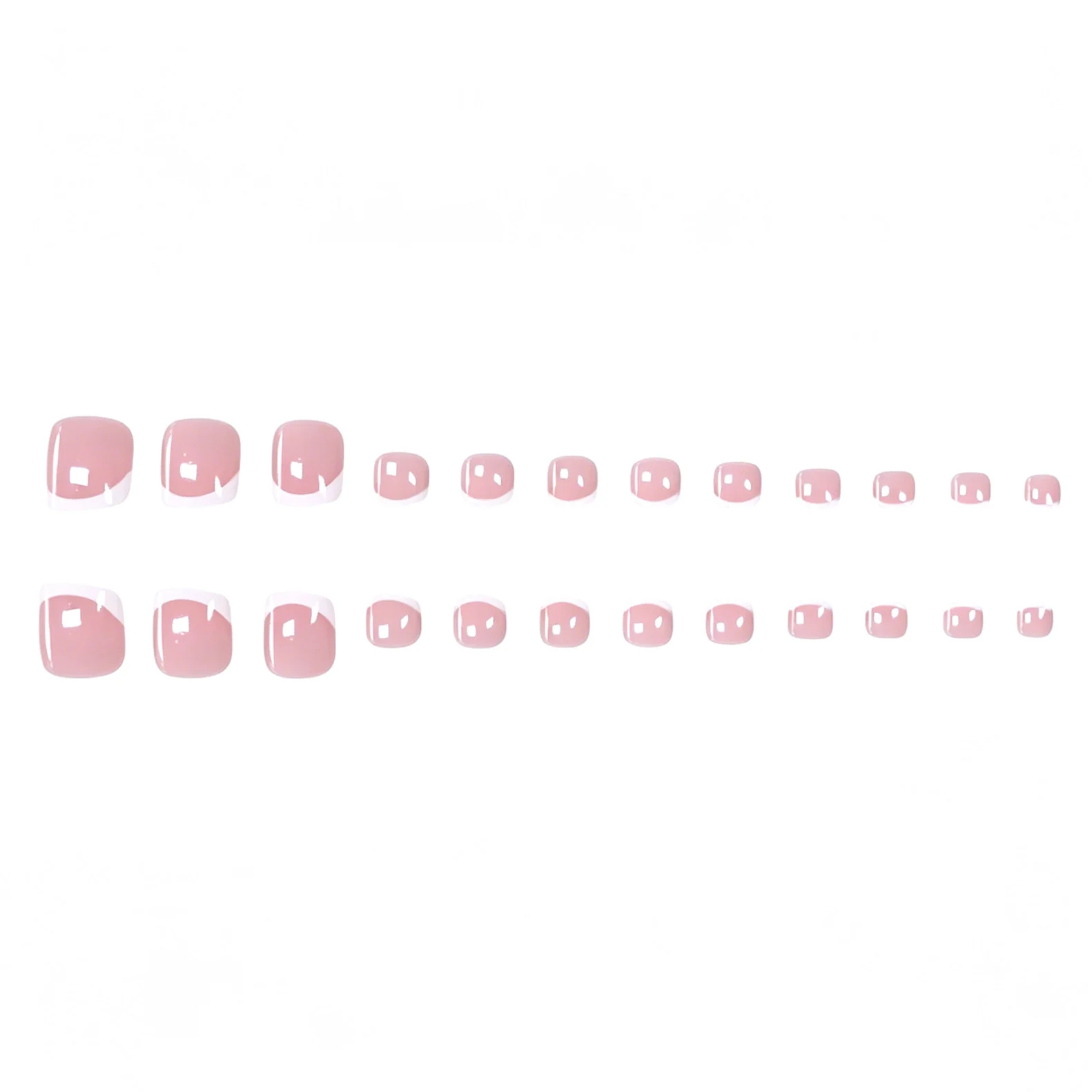 Pink And White-edged French-style Sweet Cute Ready-to-wear Nails — image 2