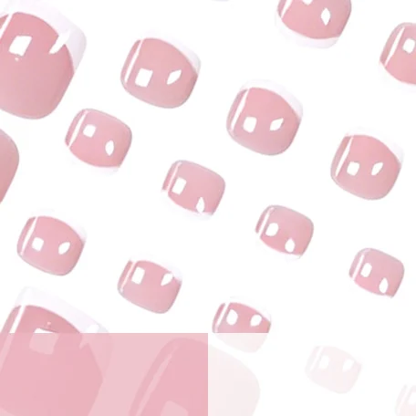 Pink And White-edged French-style Sweet Cute Ready-to-wear Nails — image 4