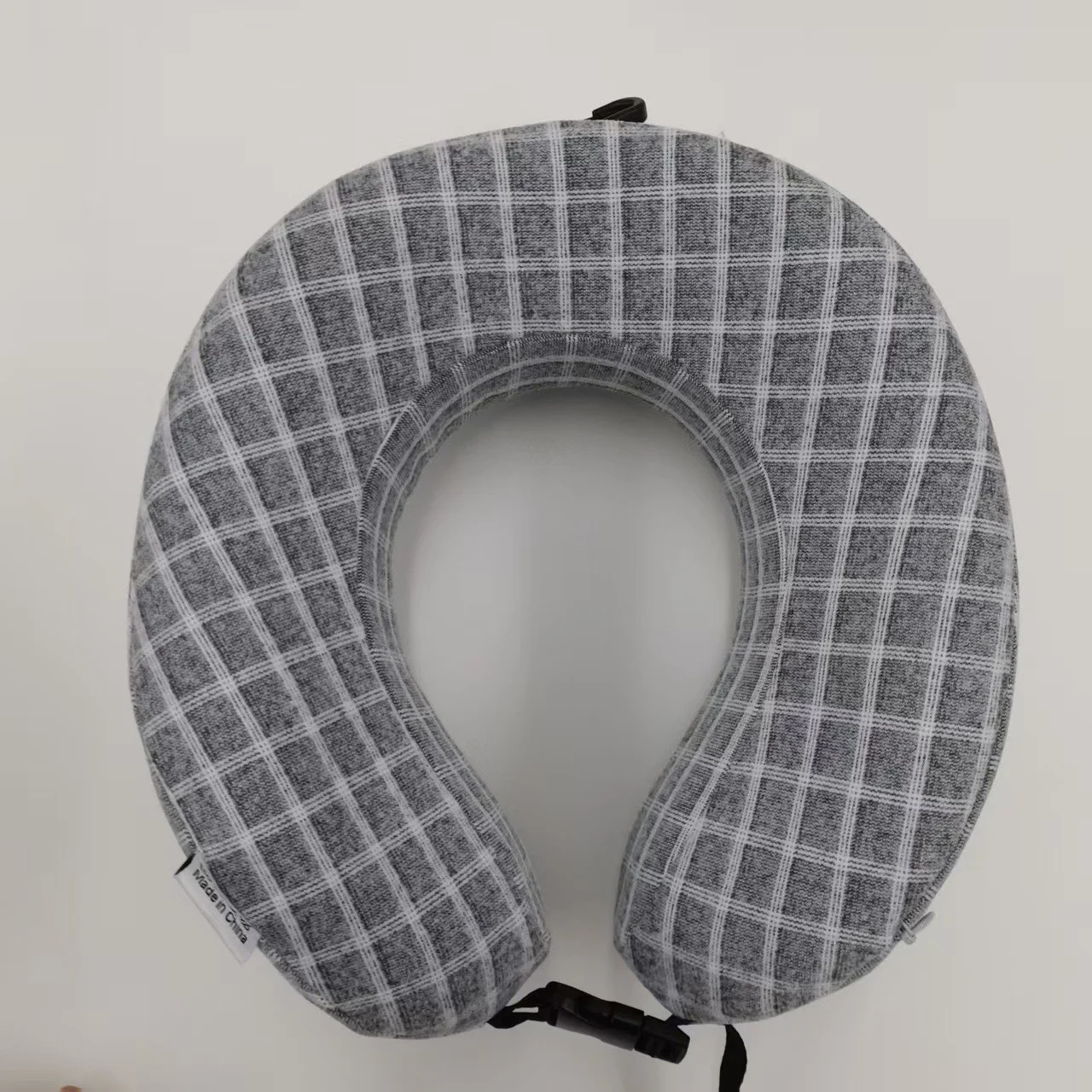 Plaid Linen Texture Memory Foam U Shaped Neck Pillow, Roll Up Compact Travel Pillow… — image 3