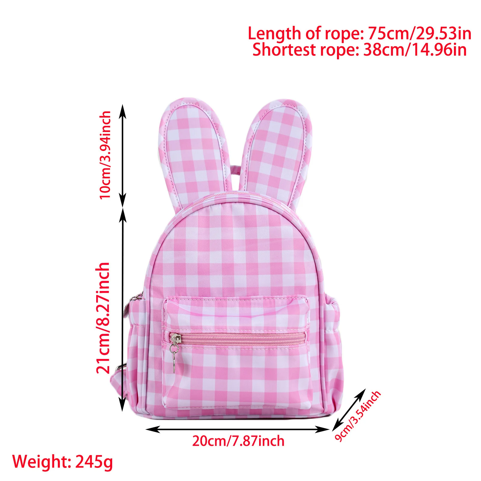 Plaid Portable Mini Elementary School Student Backpack — image 5