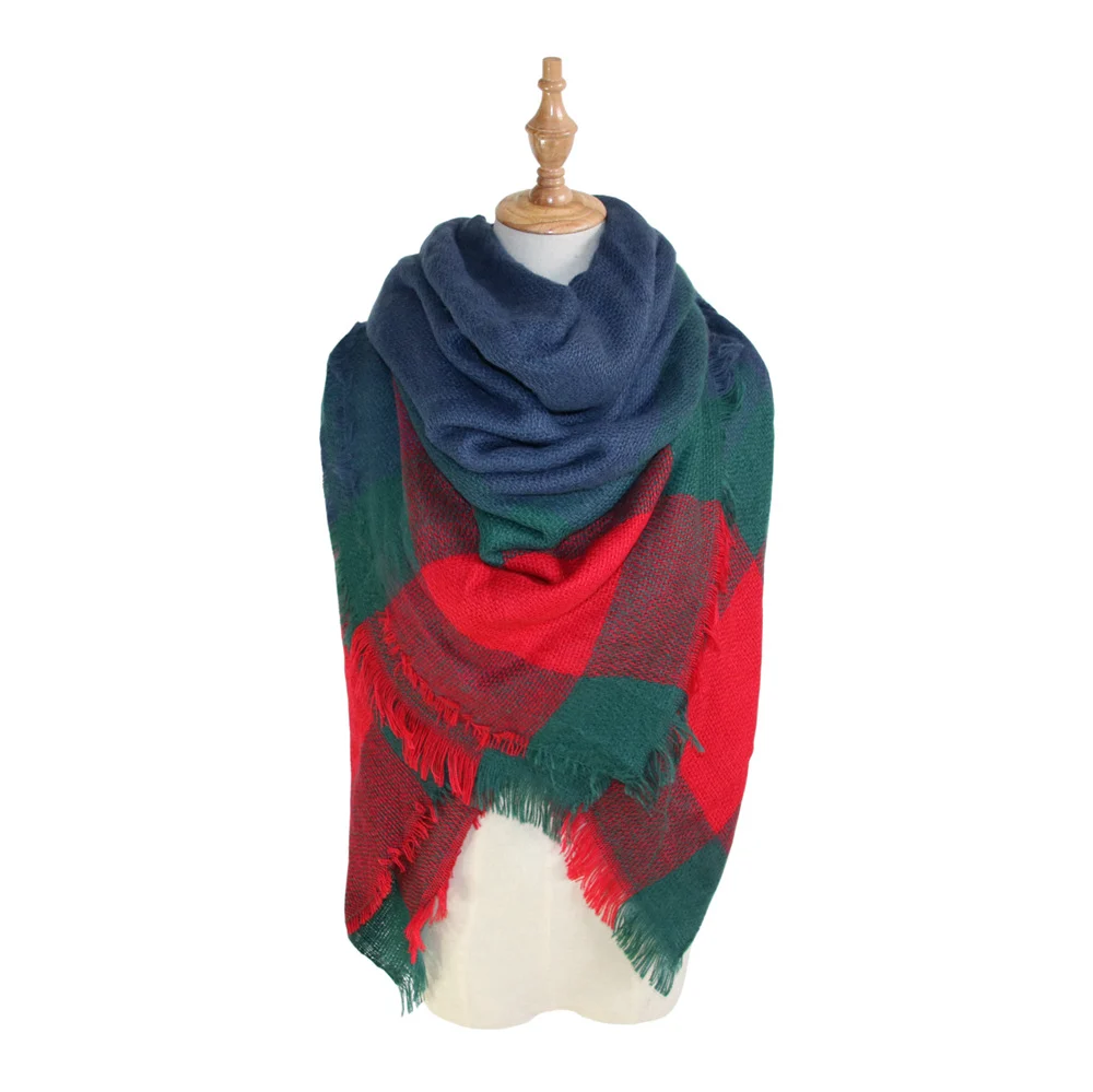 Plaid-print Versatile Neck Scarf Shawl — variant image