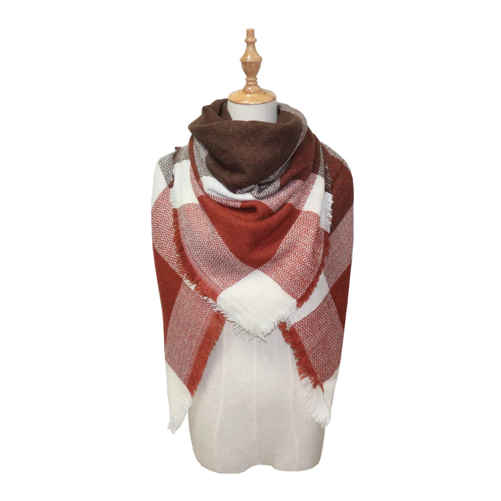 Plaid-print Versatile Neck Scarf Shawl — image 5