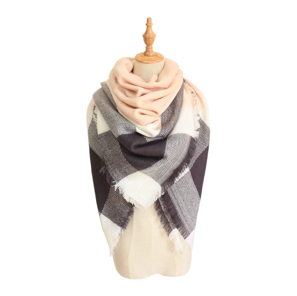 Plaid-print Versatile Neck Scarf Shawl — image 7