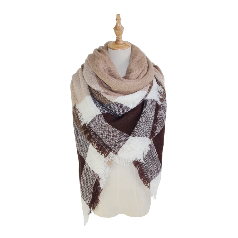 Plaid-print Versatile Neck Scarf Shawl — image 4
