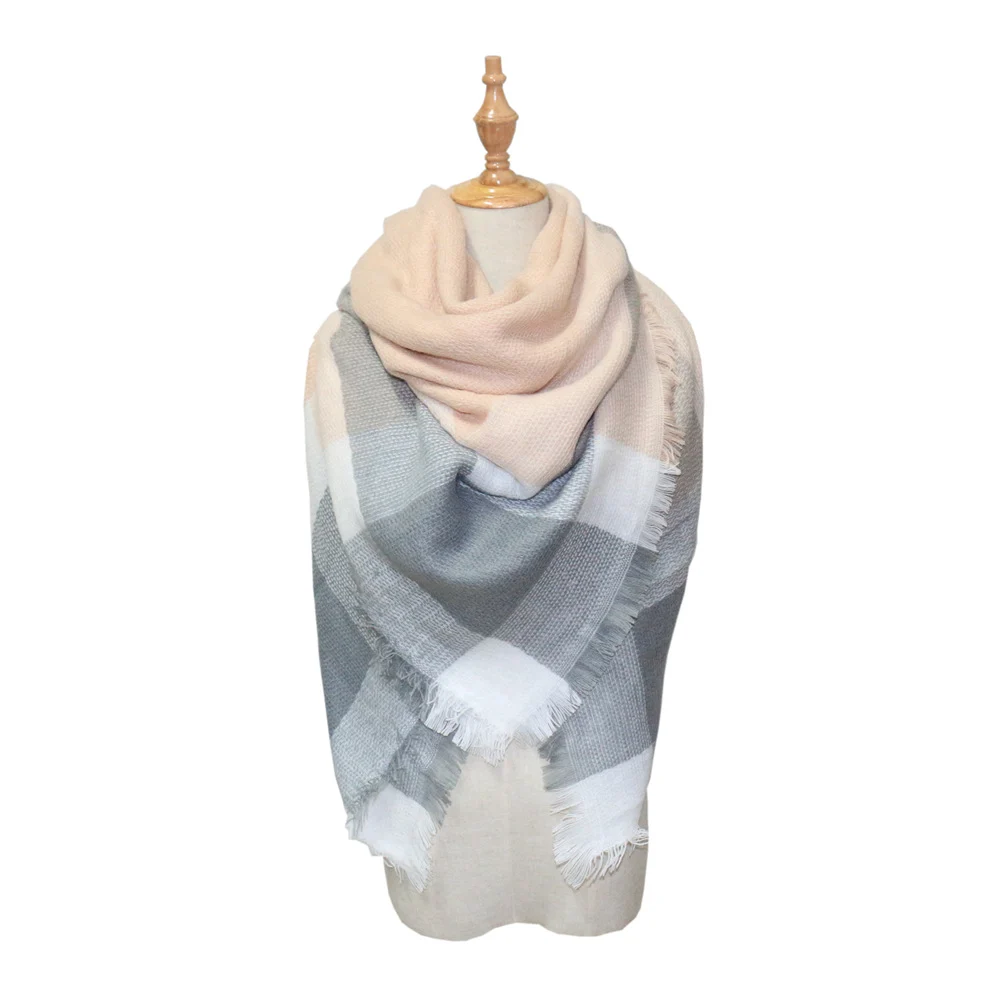 Plaid-print Versatile Neck Scarf Shawl — variant image