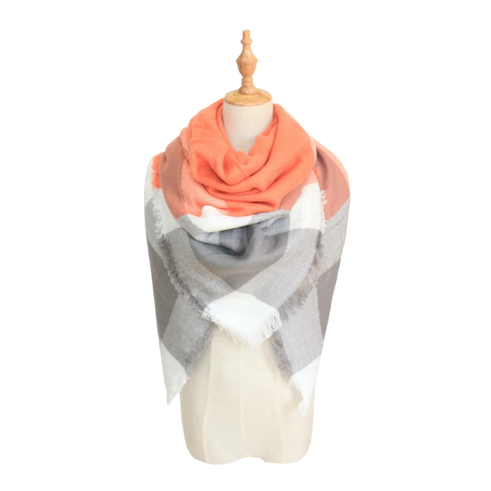 Plaid-print Versatile Neck Scarf Shawl — variant image