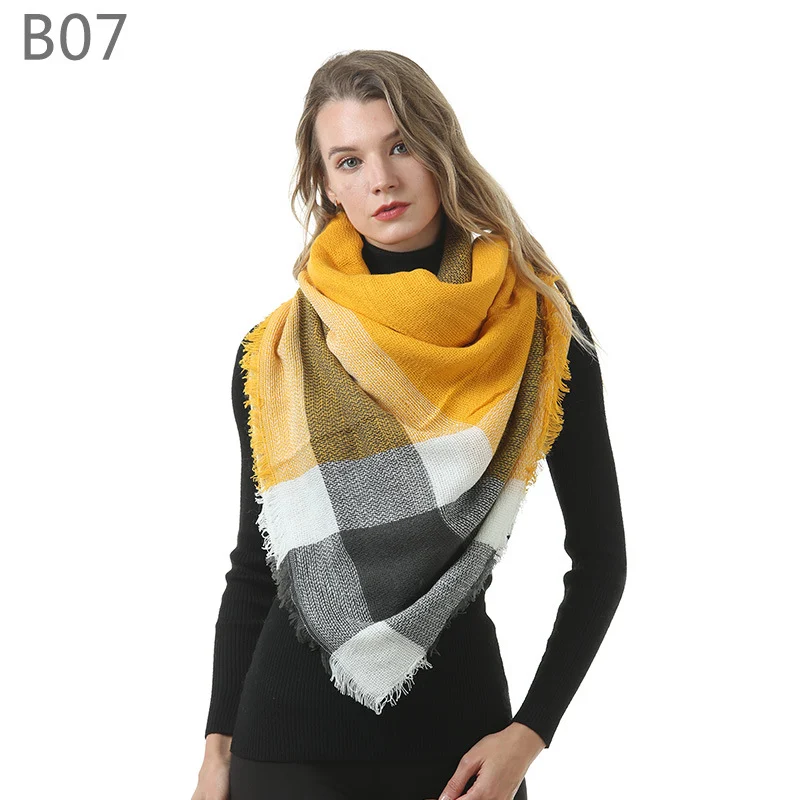 Plaid-print Versatile Neck Scarf Shawl — image 3