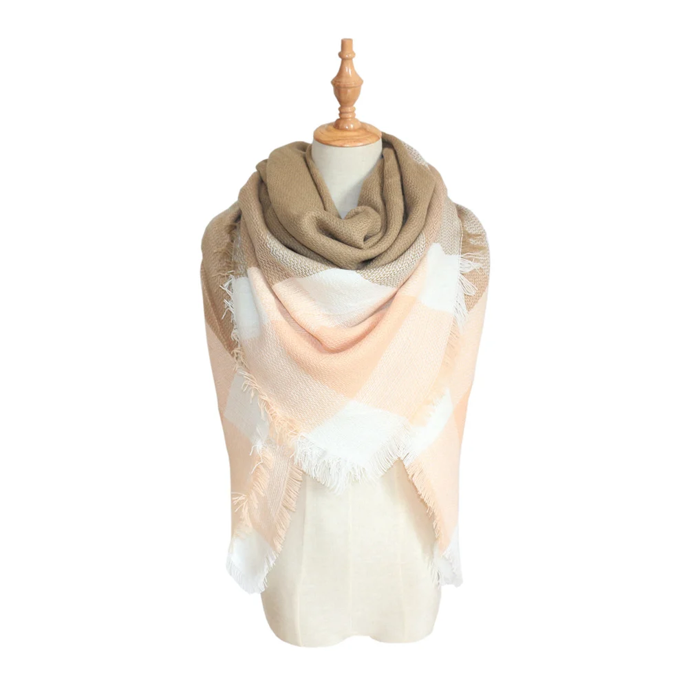 Plaid-print Versatile Neck Scarf Shawl — variant image