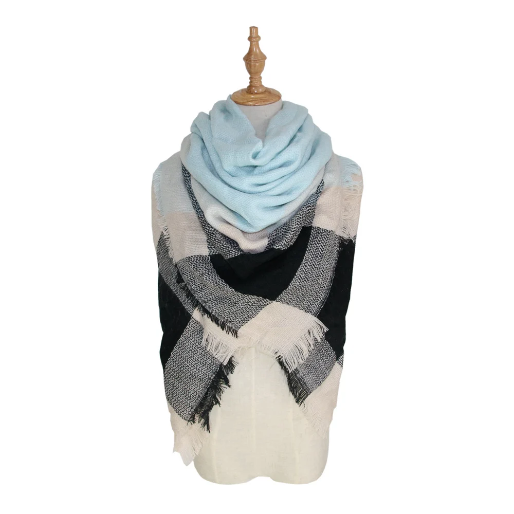 Plaid-print Versatile Neck Scarf Shawl — variant image