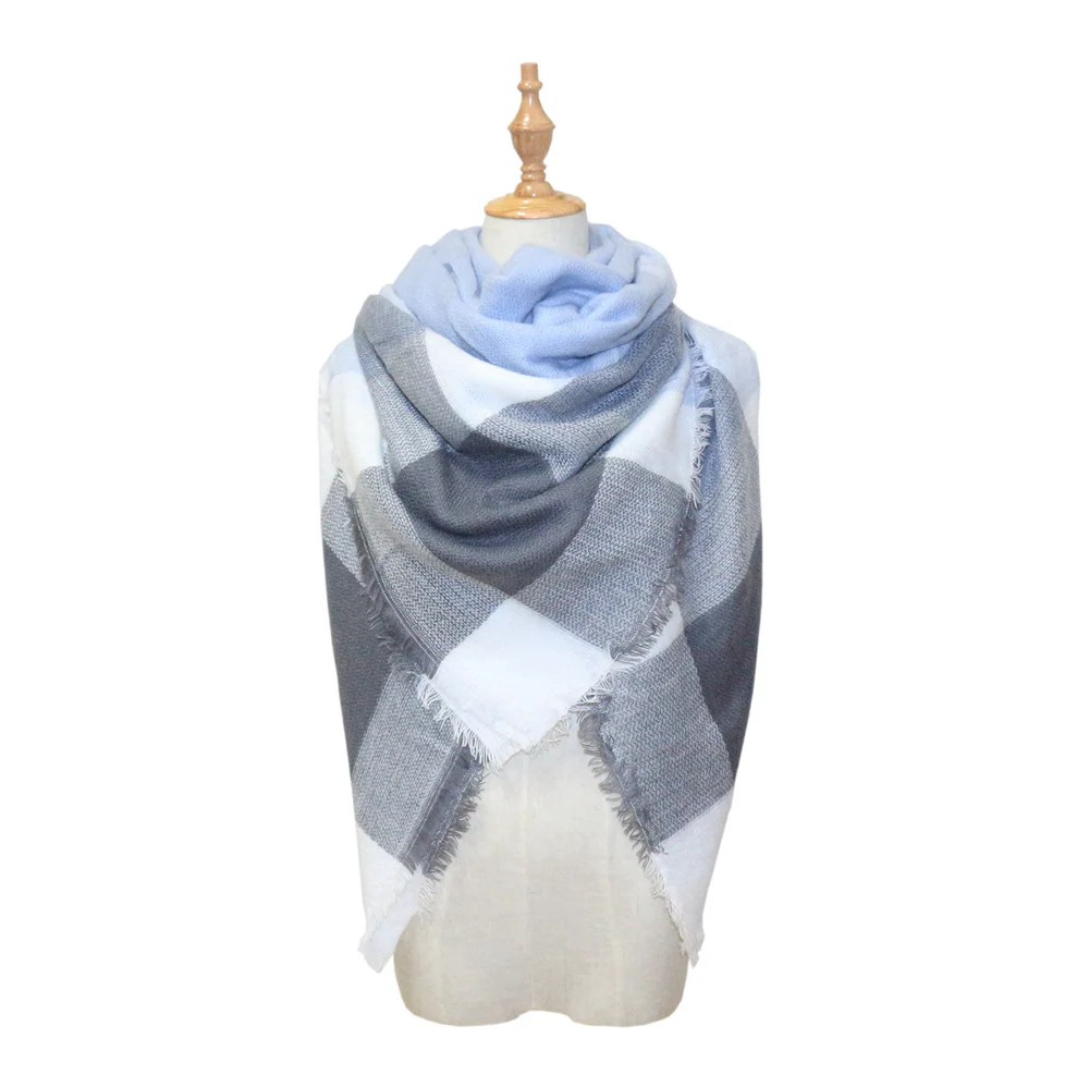 Plaid-print Versatile Neck Scarf Shawl — variant image