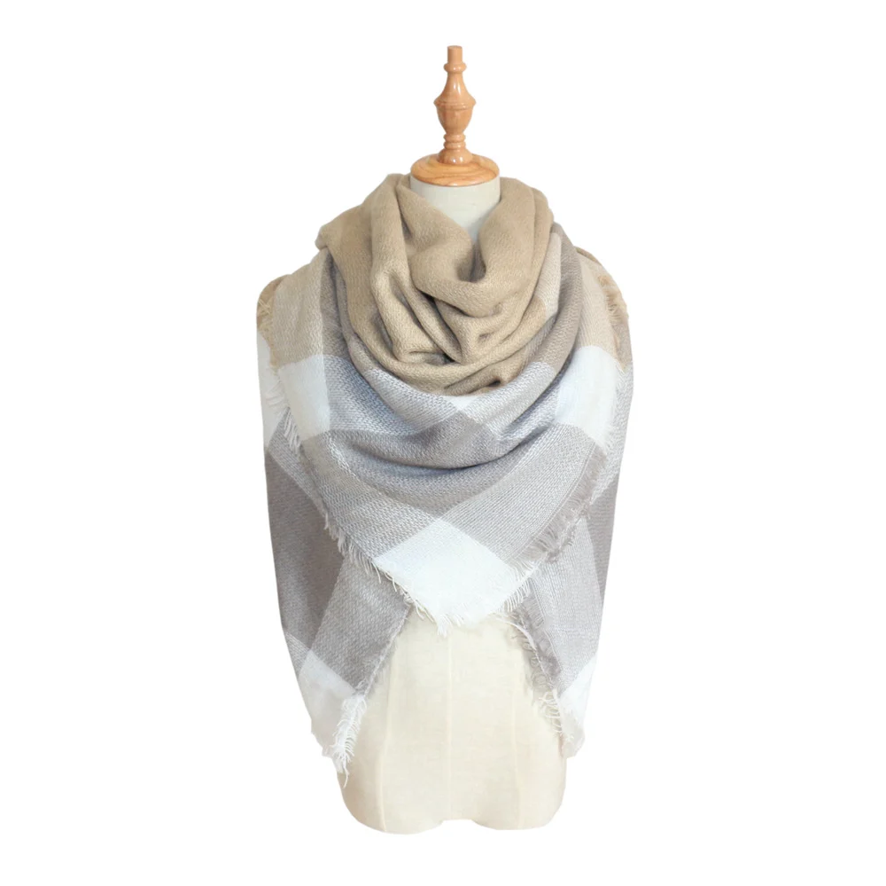 Plaid-print Versatile Neck Scarf Shawl — variant image