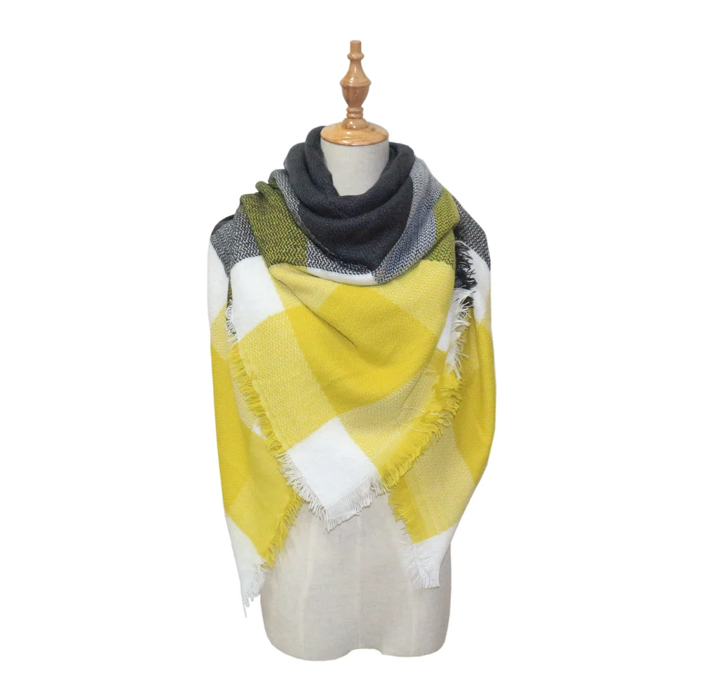 Plaid-print Versatile Neck Scarf Shawl — variant image