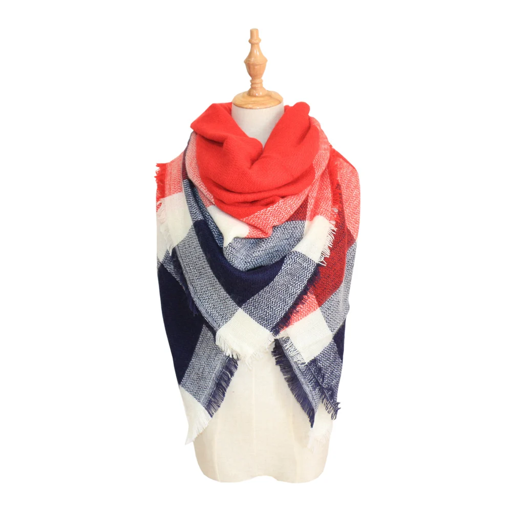 Plaid-print Versatile Neck Scarf Shawl — image 8