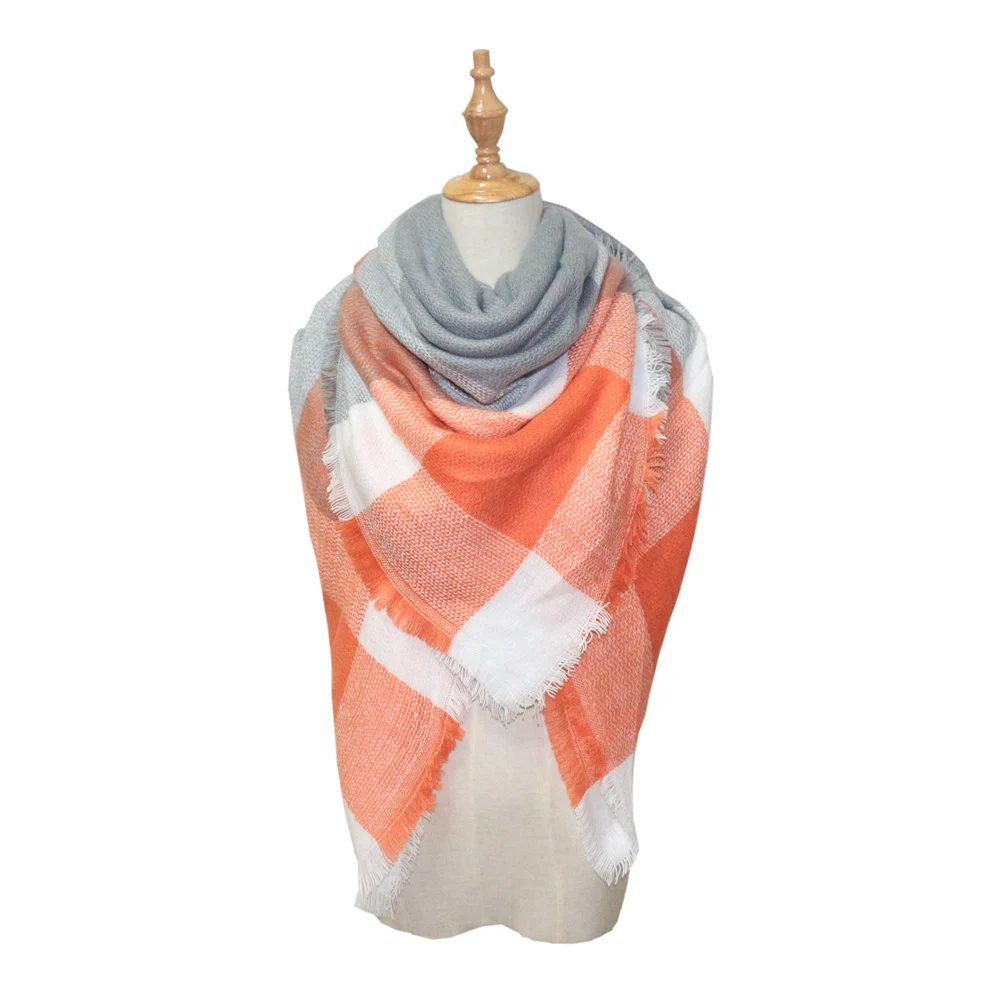 Plaid-print Versatile Neck Scarf Shawl — variant image