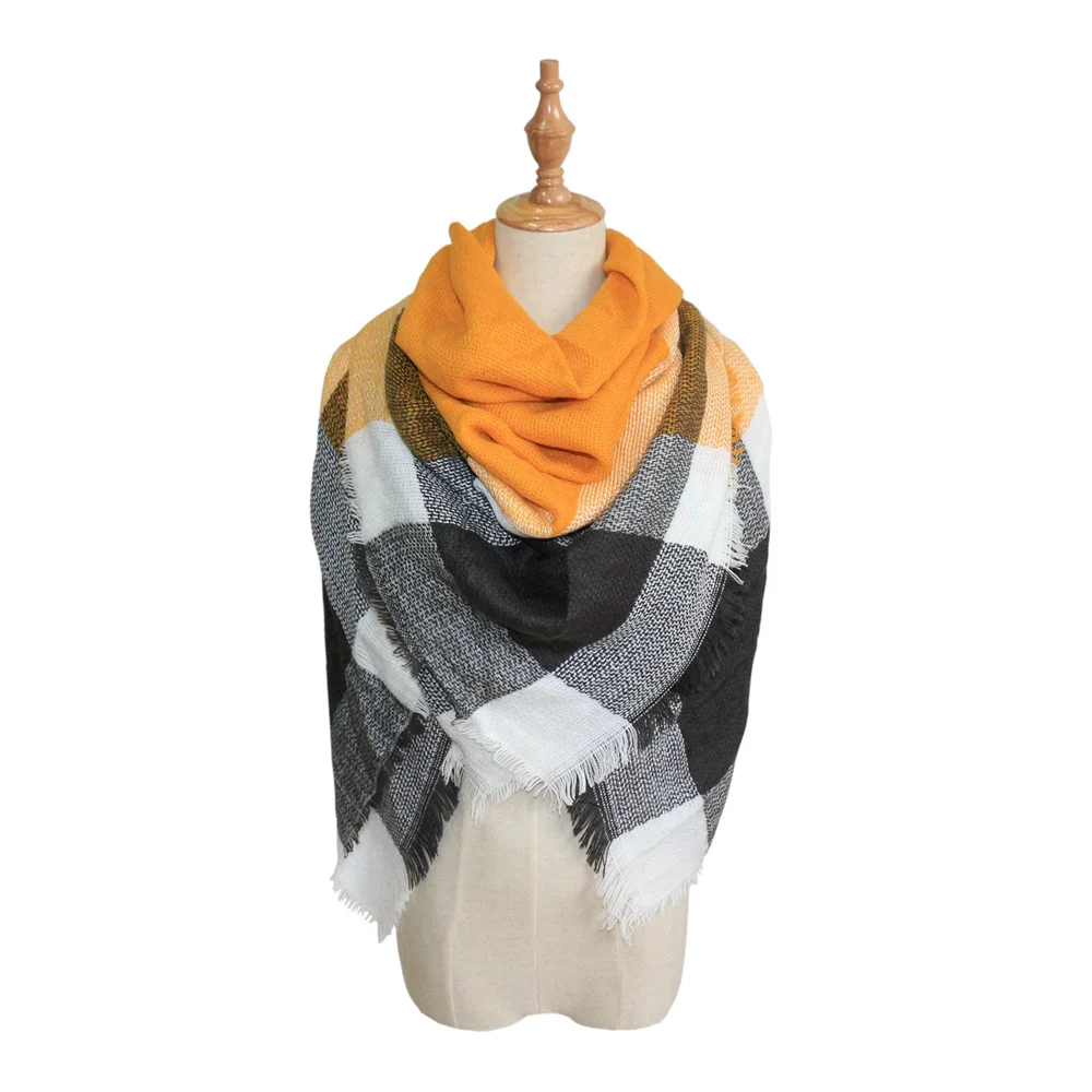 Plaid-print Versatile Neck Scarf Shawl — variant image