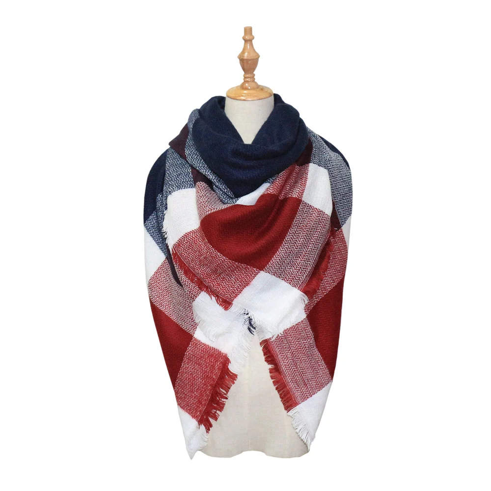 Plaid-print Versatile Neck Scarf Shawl — variant image