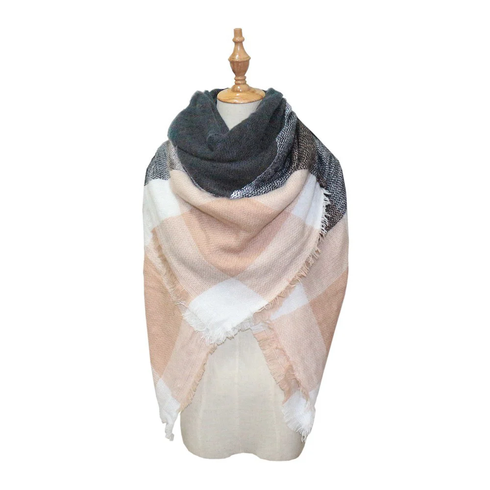 Plaid-print Versatile Neck Scarf Shawl — image 6