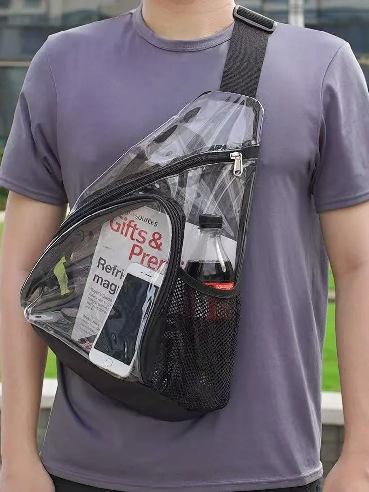 Plastic Transparent Single-shoulder Portable Crossbody Bag Waterproof And Large-capacity — image 1