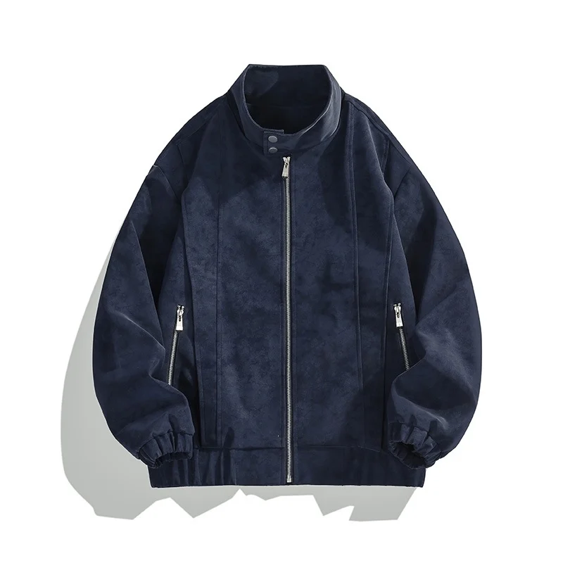 Plus-size American-style Mens Loose-fitting Biker Jacket For Spring And Autumn — image 2