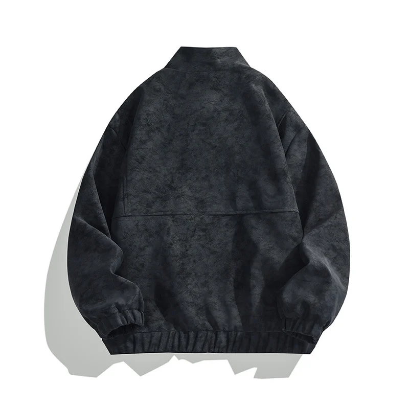 Plus-size American-style Mens Loose-fitting Biker Jacket For Spring And Autumn — image 4