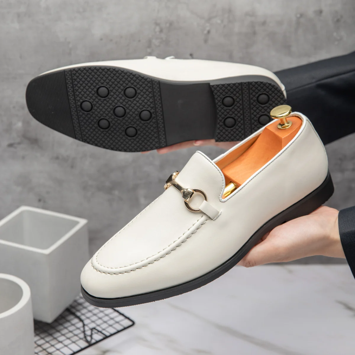 Plus-size Mens Loafers British-style Lightweight Casual Leather Shoes For Export — image 5