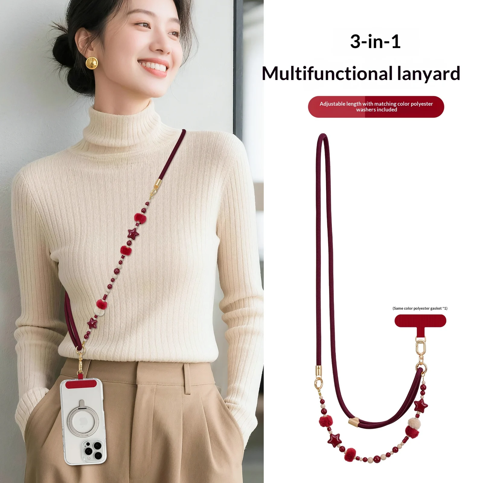 Plush Beaded Phone Lanyard — image 10