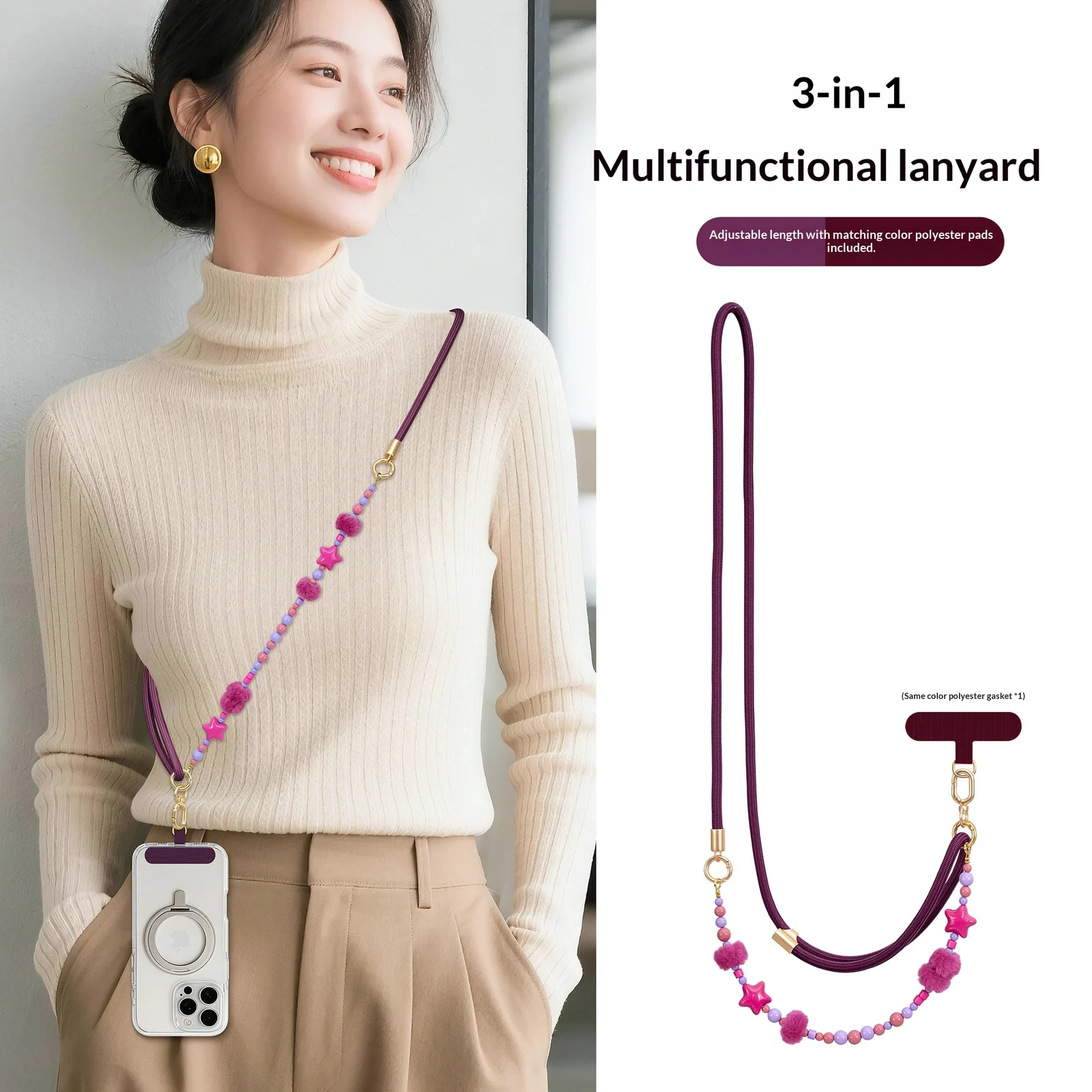 Plush Beaded Phone Lanyard — image 13