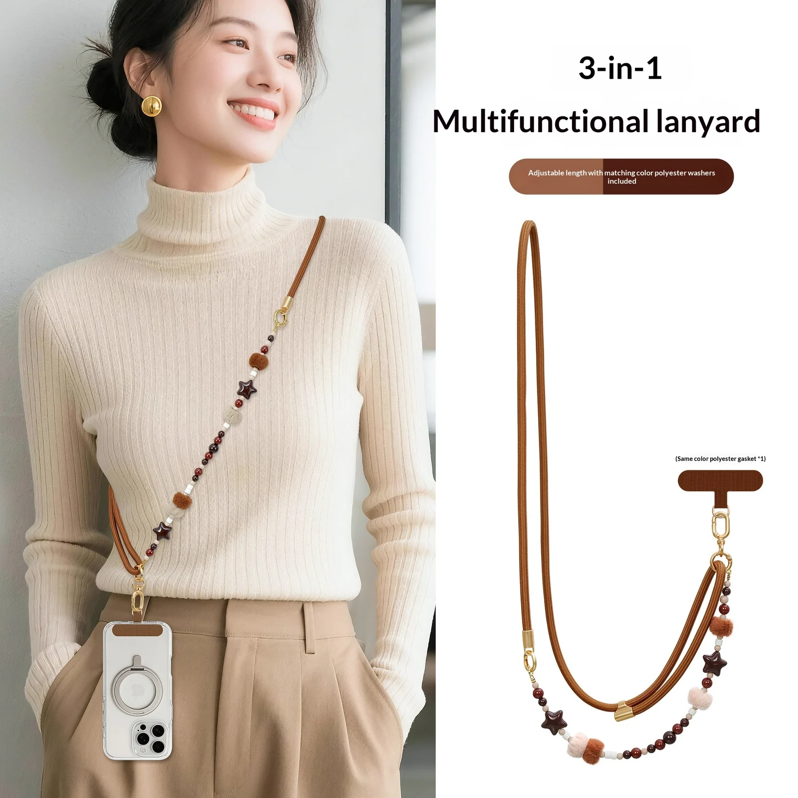 Plush Beaded Phone Lanyard — image 2