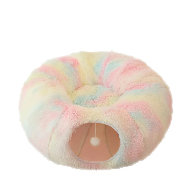 Plush Cat Bed, Tunnel, Winter Warm Creative Pet Foldable Passage, Dog Bed — image 4
