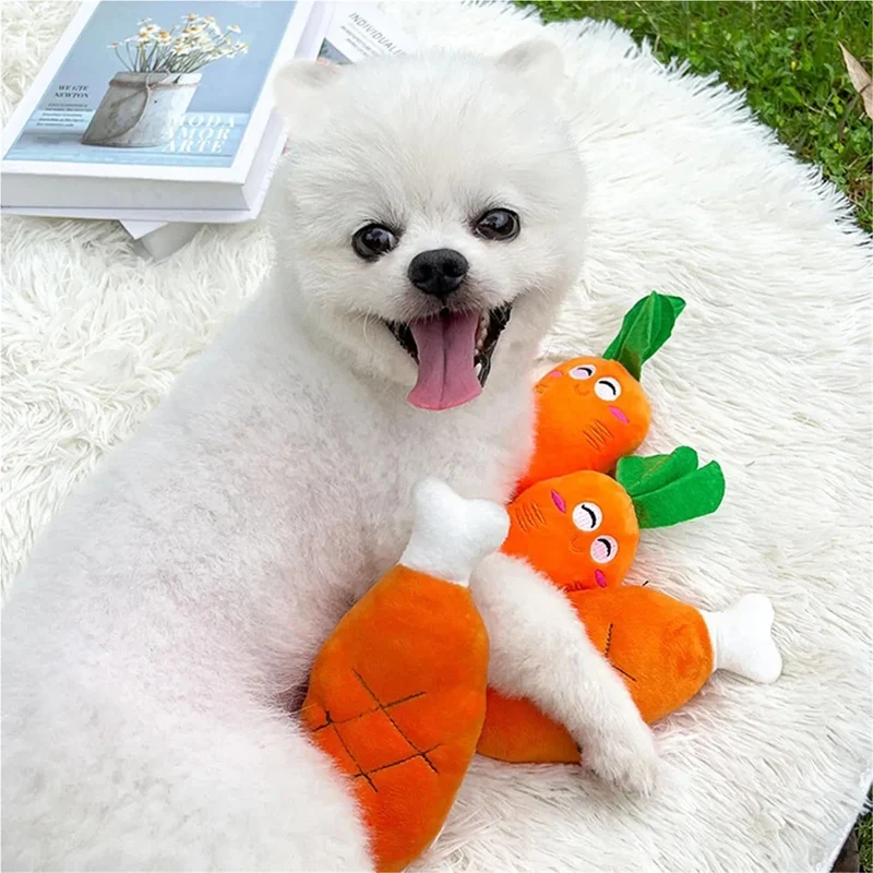 Plush Chicken Leg Dog Chew Toy - Soft Durable Pet Chewing For Small Medium Dogs Puppy… — image 1
