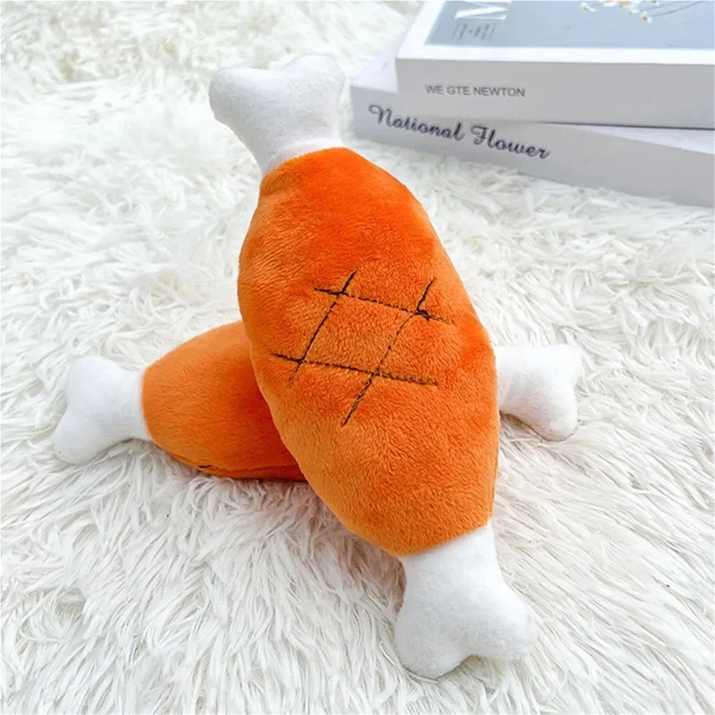 Plush Chicken Leg Dog Chew Toy - Soft Durable Pet Chewing For Small Medium Dogs Puppy… — image 2