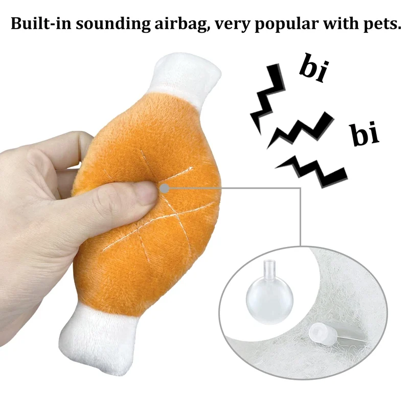 Plush Chicken Leg Dog Chew Toy - Soft Durable Pet Chewing For Small Medium Dogs Puppy… — image 5