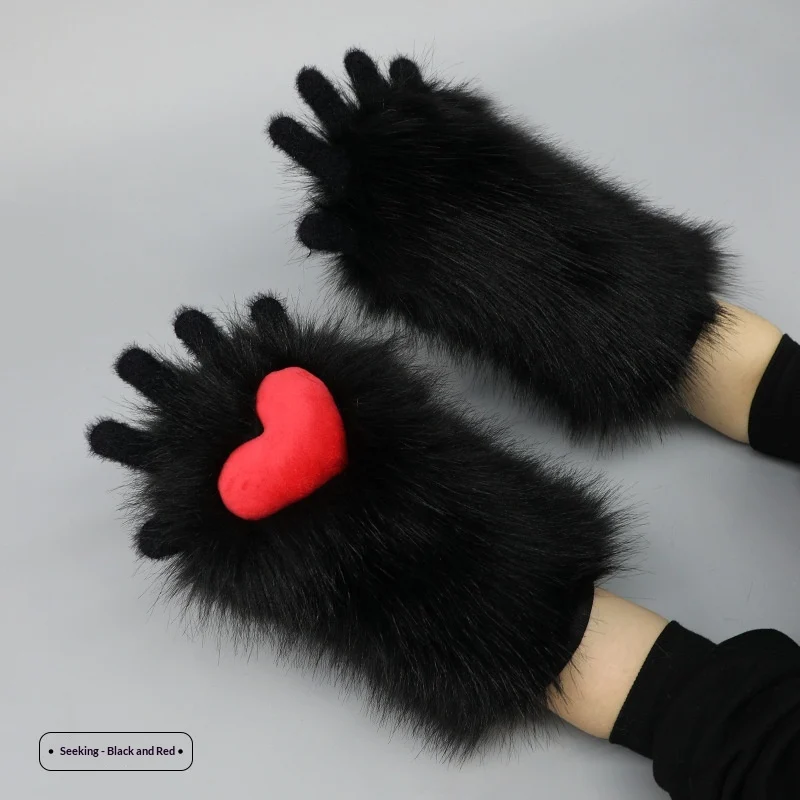 Plush-style Animal Costume Claw Gloves For Women — image 1