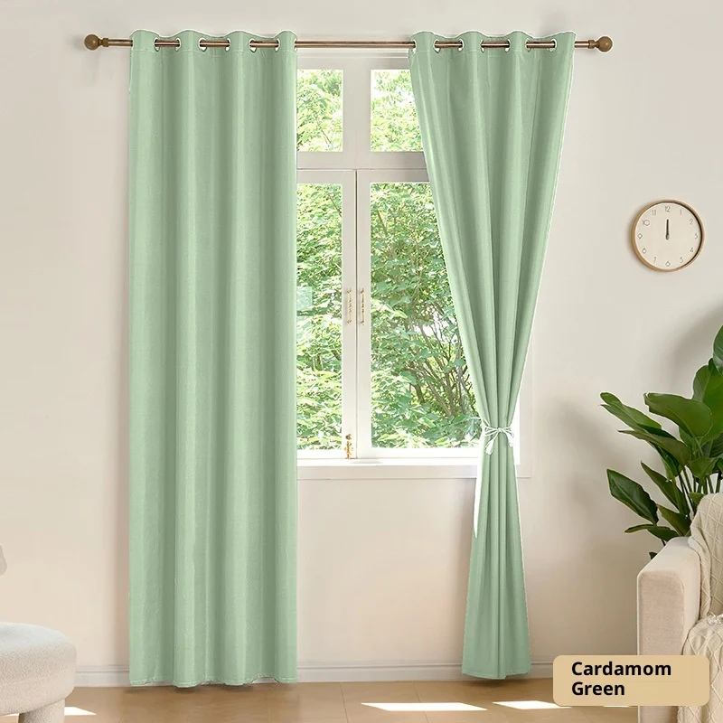 Pongee Laminated Blackout Curtain Solid Color Thermal Insulated Sun Protection Window… — image 6