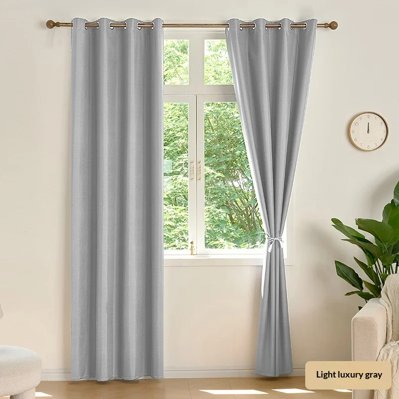 Pongee Laminated Blackout Curtain Solid Color Thermal Insulated Sun Protection Window… — image 3