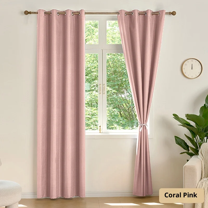 Pongee Laminated Blackout Curtain Solid Color Thermal Insulated Sun Protection Window… — variant image