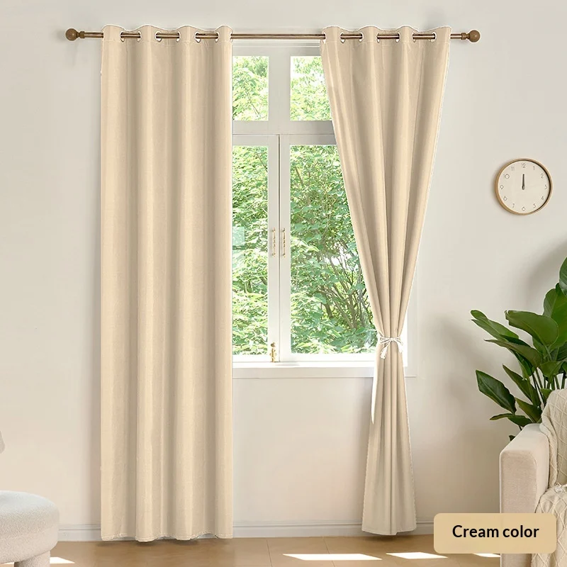 Pongee Laminated Blackout Curtain Solid Color Thermal Insulated Sun Protection Window… — image 5