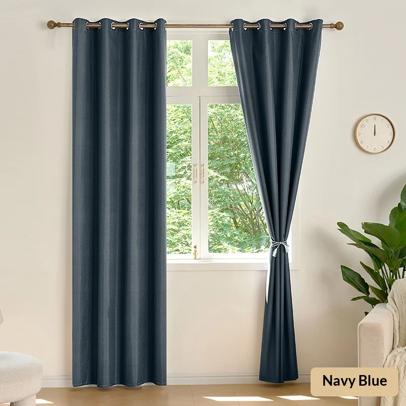 Pongee Laminated Blackout Curtain Solid Color Thermal Insulated Sun Protection Window… — image 4