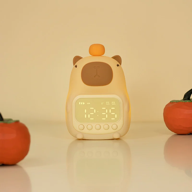 Popular Capybara Silicone Alarm Clock Night Light, Rechargeable Dimmable Tap Control… — image 6