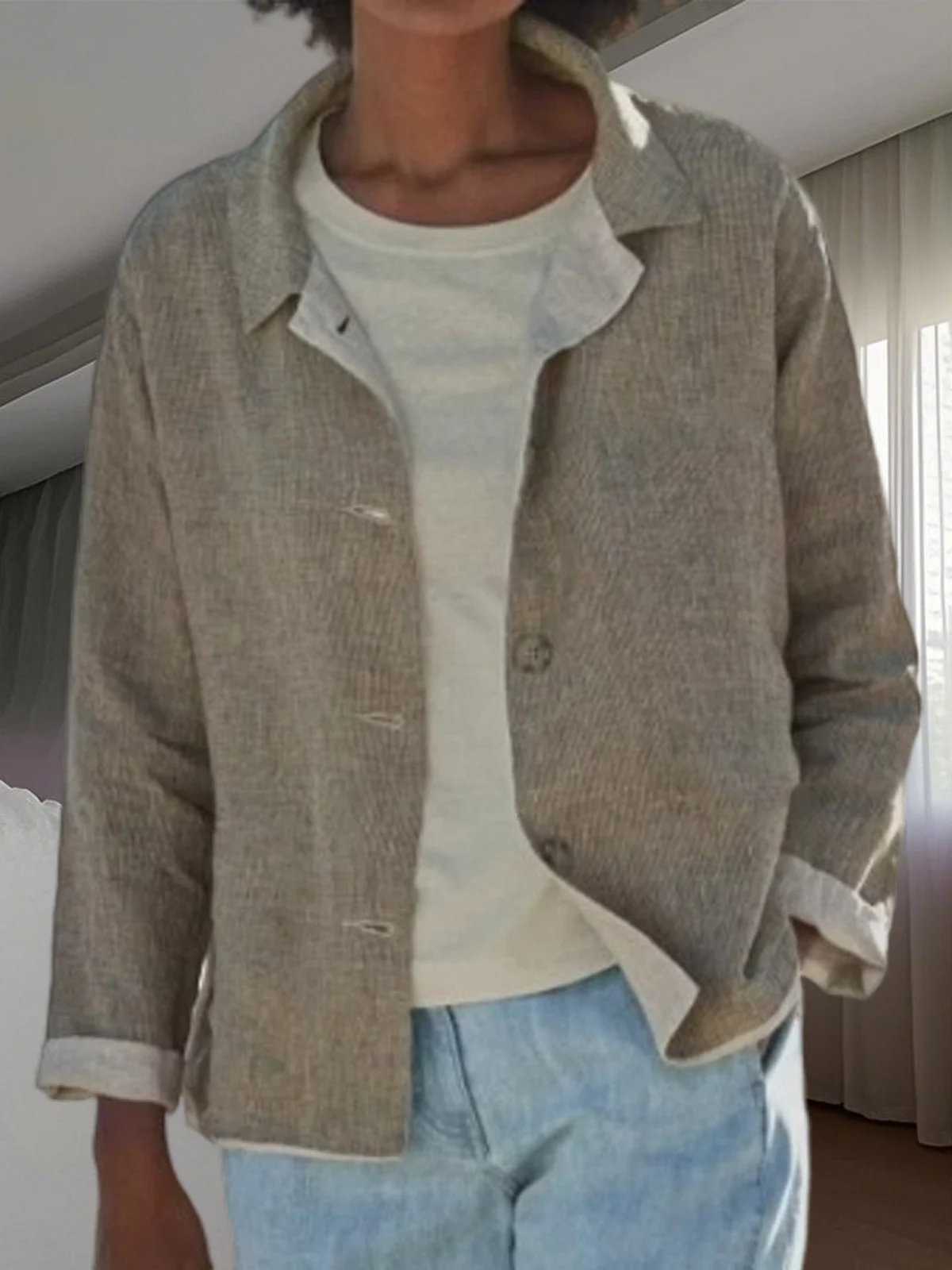 Popular Women's Fashion Casual Solid Color Jacket — image 4