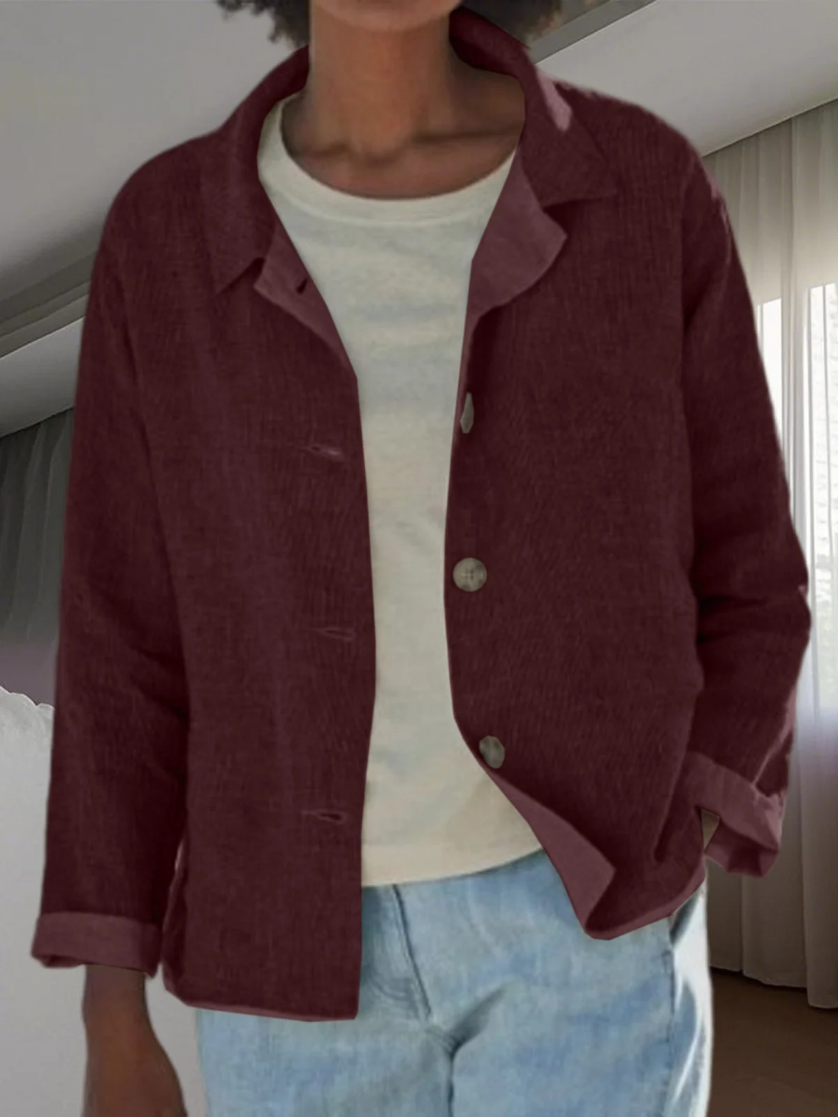 Popular Women's Fashion Casual Solid Color Jacket — image 2