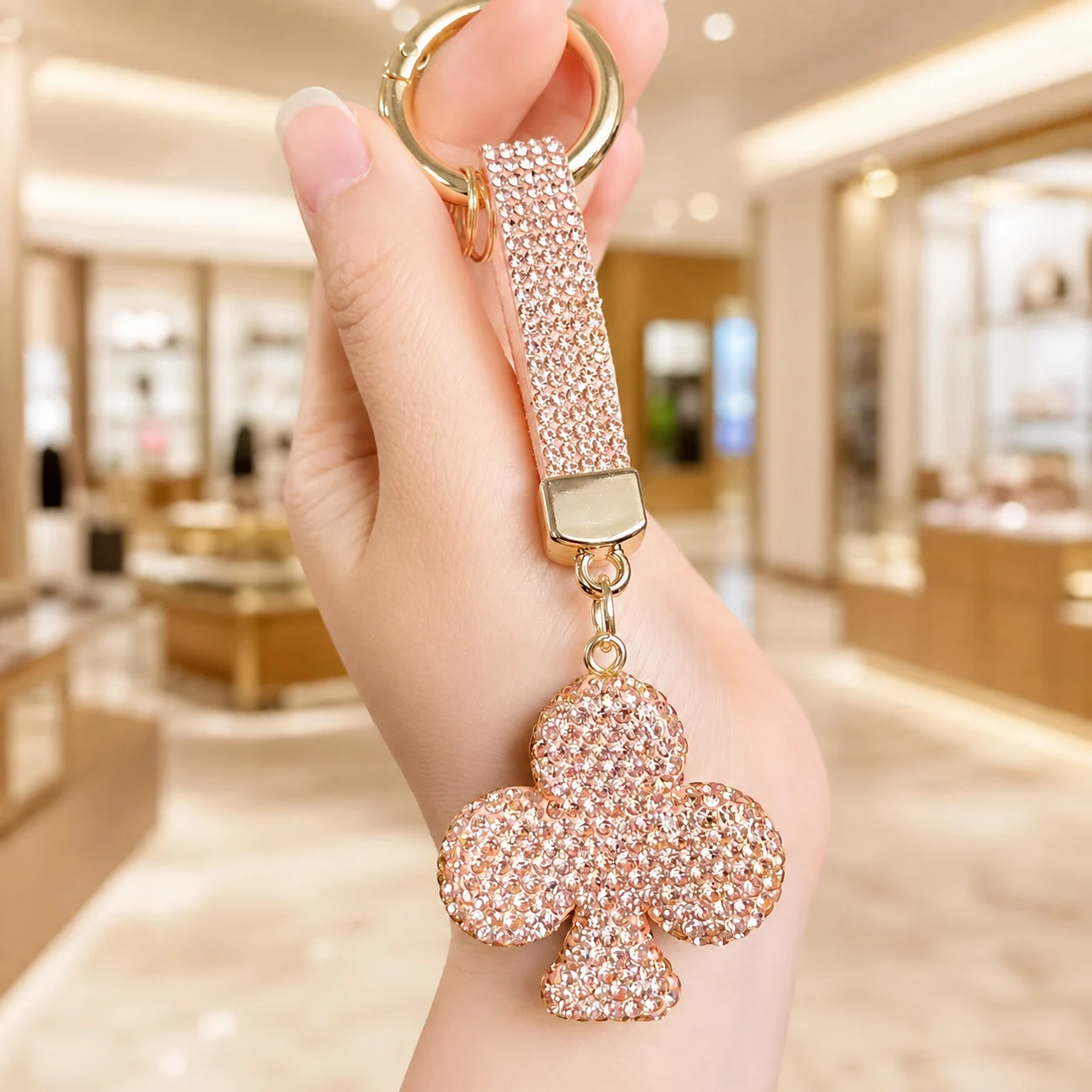 Porcelain Clay Full-diamond Plum Blossom Keychain — image 3