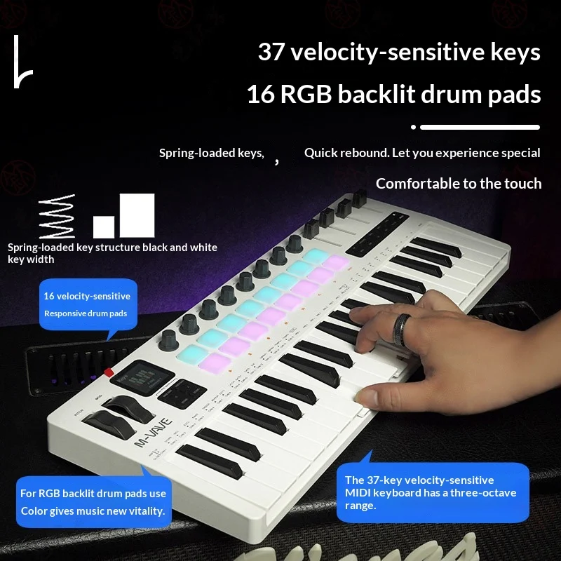 Portable 37-key MIDI Keyboard Synthesizer — image 4