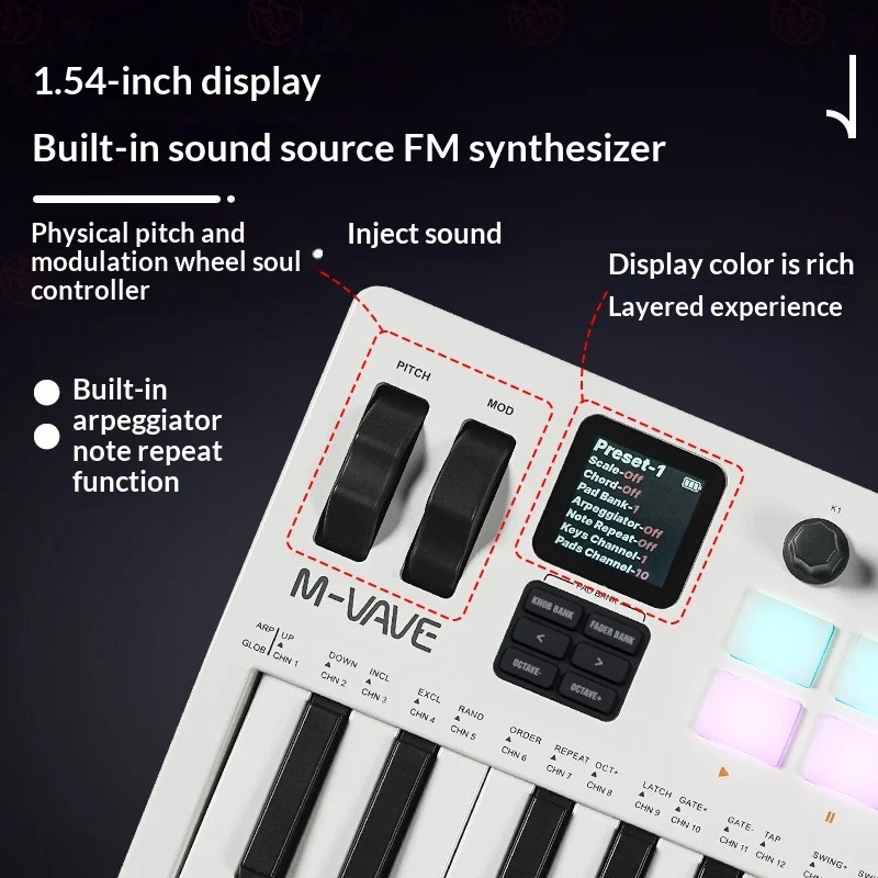 Portable 37-key MIDI Keyboard Synthesizer — image 8