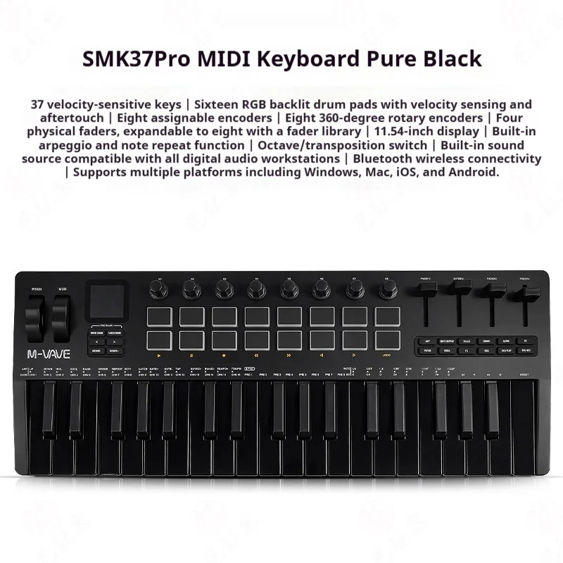 Portable 37-key MIDI Keyboard Synthesizer — image 2