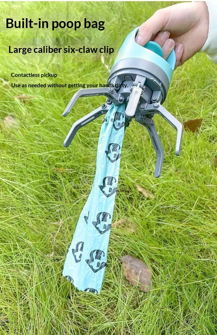 Portable 6-claw Pet Poop Scooper With Built-in Bag Dispenser — image 2