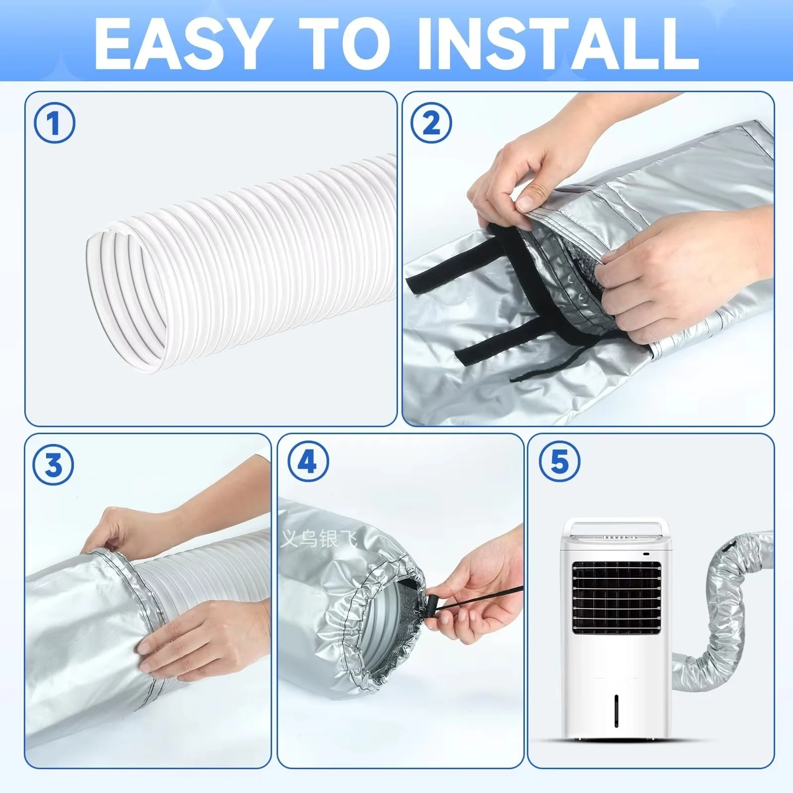 Portable Air Conditioning Duct Protective Cover, Universal AC Thermal Insulation… — image 8